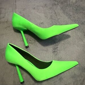 Zara Neon Green Stiletto Heels